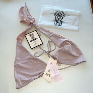 We Are HAH Reversible Multiway‎ DIY Swim Top Womens M Halter Lilac Combo NWT